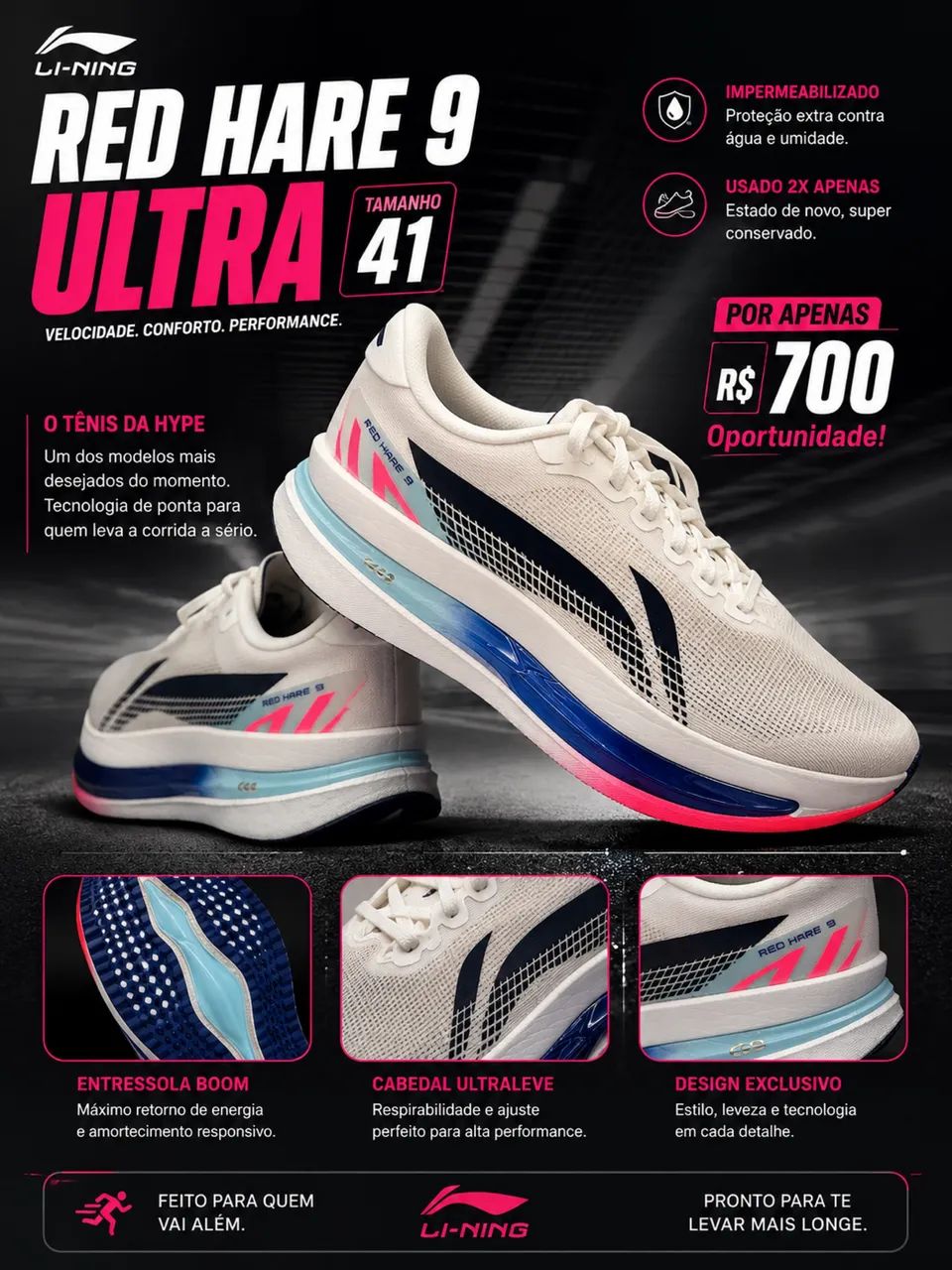 Tênis Li-Ning Read Hare 9 ultra