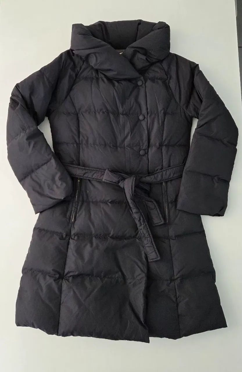 casaco puffer longo plumas ships japan preto m