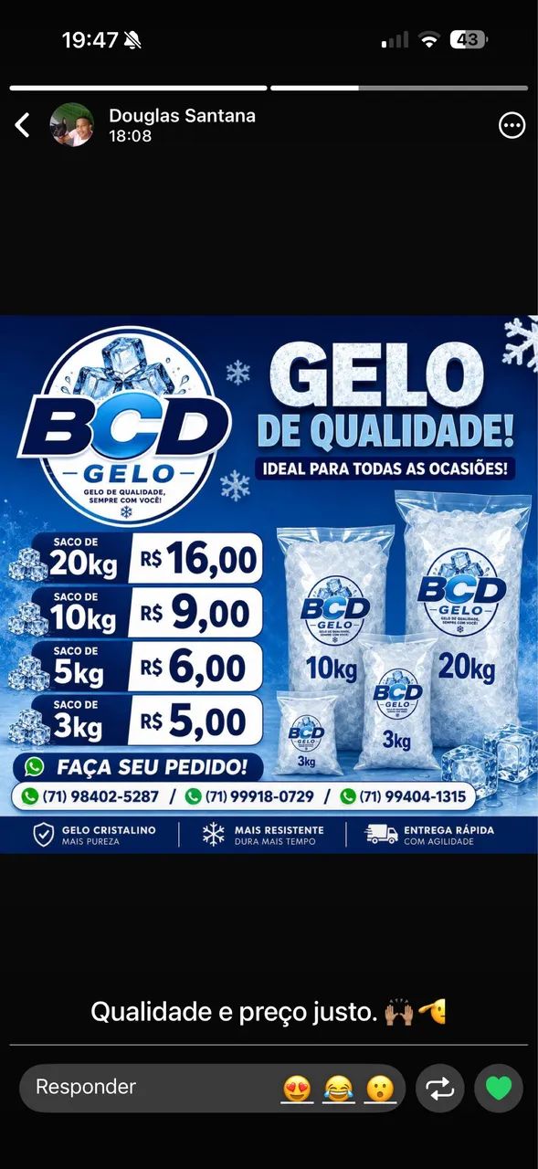 Gelo para revenda e eventos 