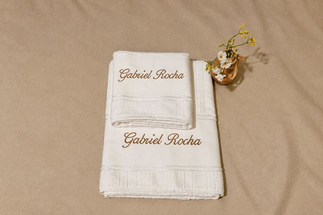 KIT TOALHA DE BANHO E ROSTO PERSONALIZADA