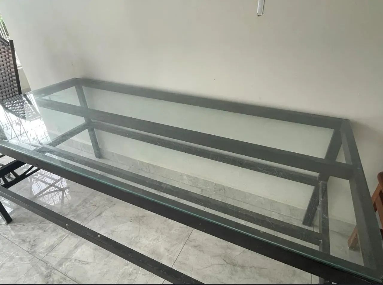 Mesa com tampo de vidro, 1,86x85 - Foto 5