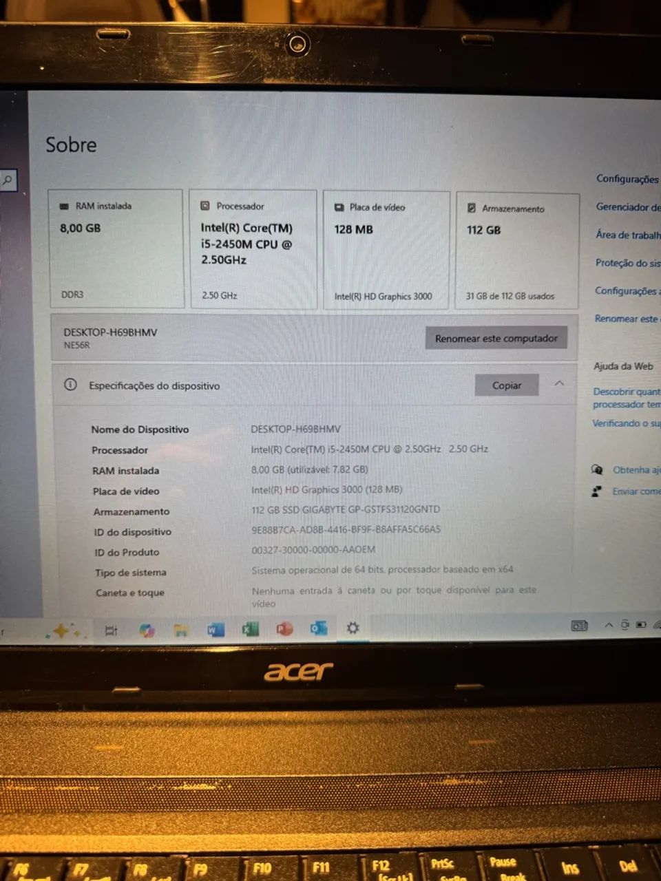 Notebook ACER I5 2ªGen SSD - BARATO!! OPORTUNIDADE!!! - Foto 3