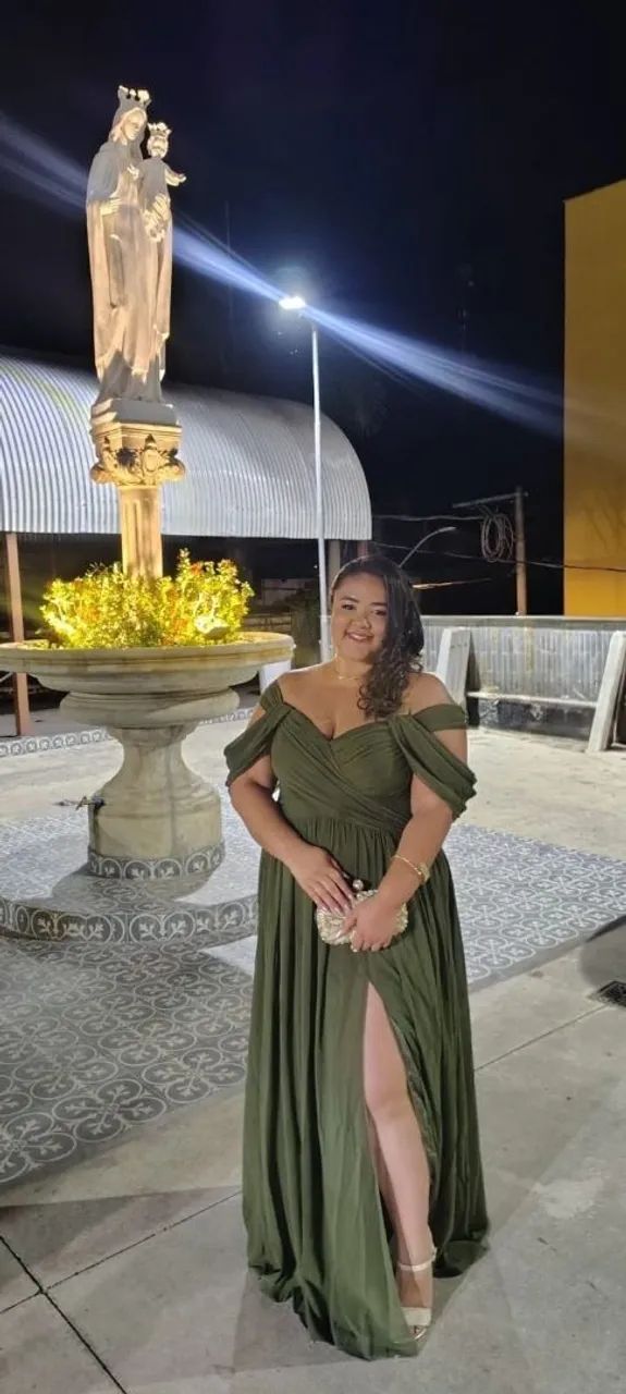 Vestido verde oliva GG