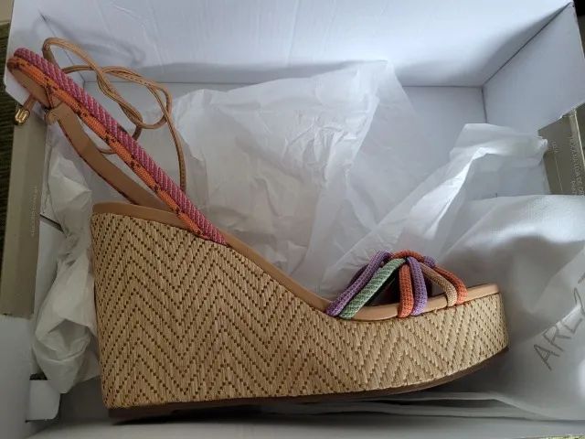 Sandália Arezzo Multicolor 36 (Nova) Salto 11 cm - Foto 4