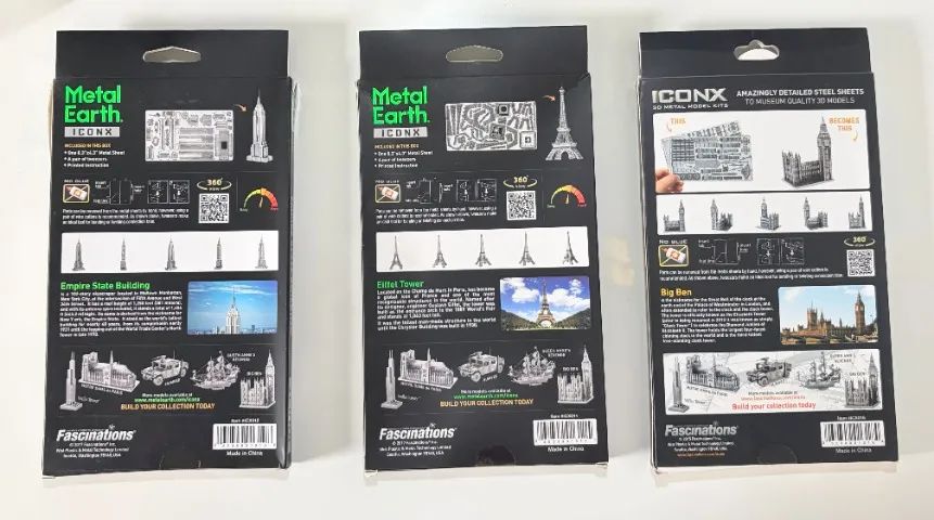3 kits de Modelos 3D em Metal da ICONX - Torre Eiffel, Big Ben e Empire State Building  - Foto 2