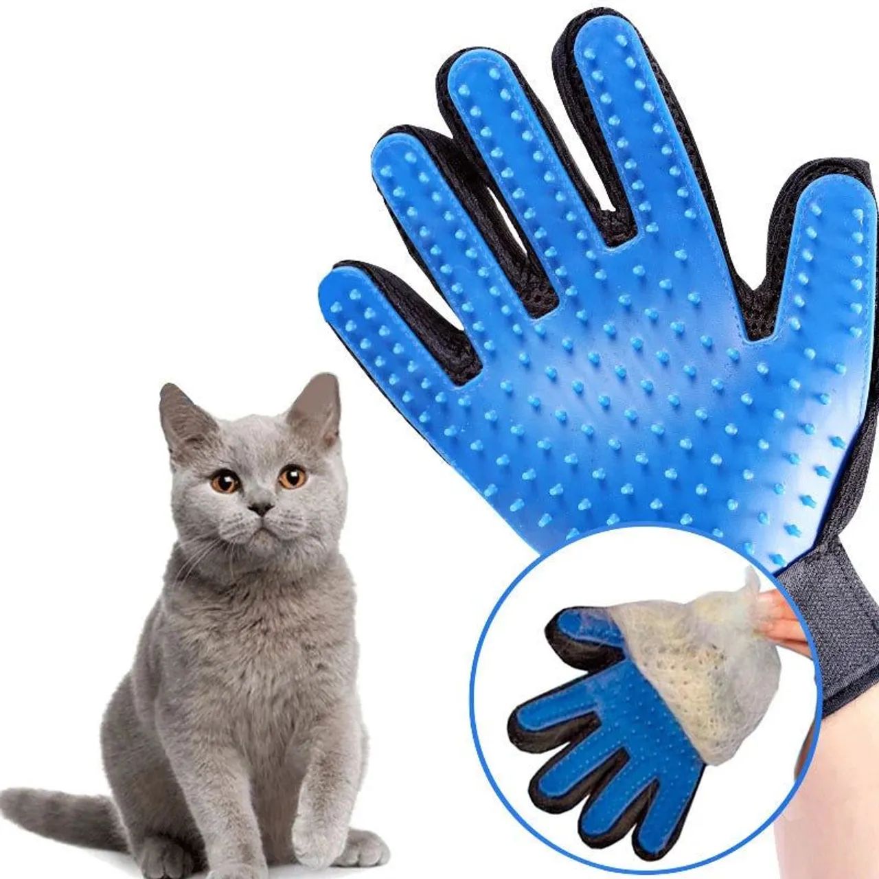 Luva Removedora de Pelos - Gatos e Cachorros - Magnética 