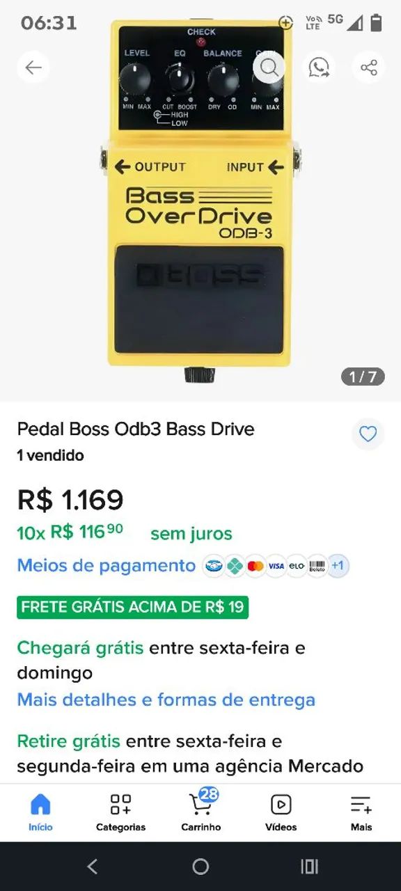 Pedal Boss para contrabaixo  - Foto 4