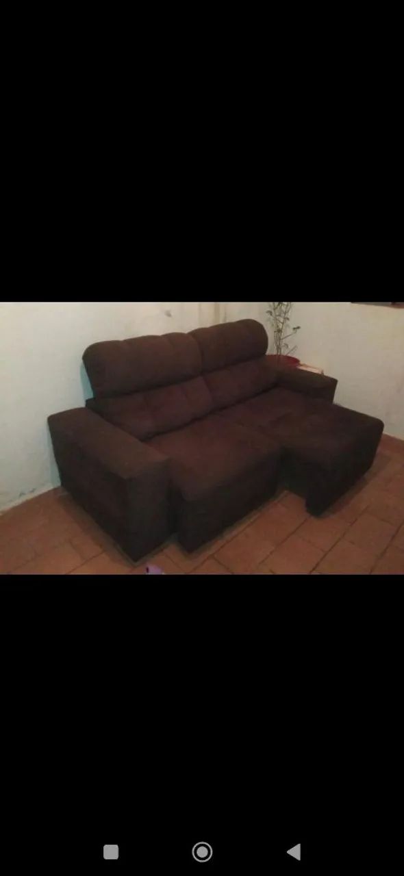 SOFA RECLINÁVEL MARROM 3 LUGARES  - Foto 3