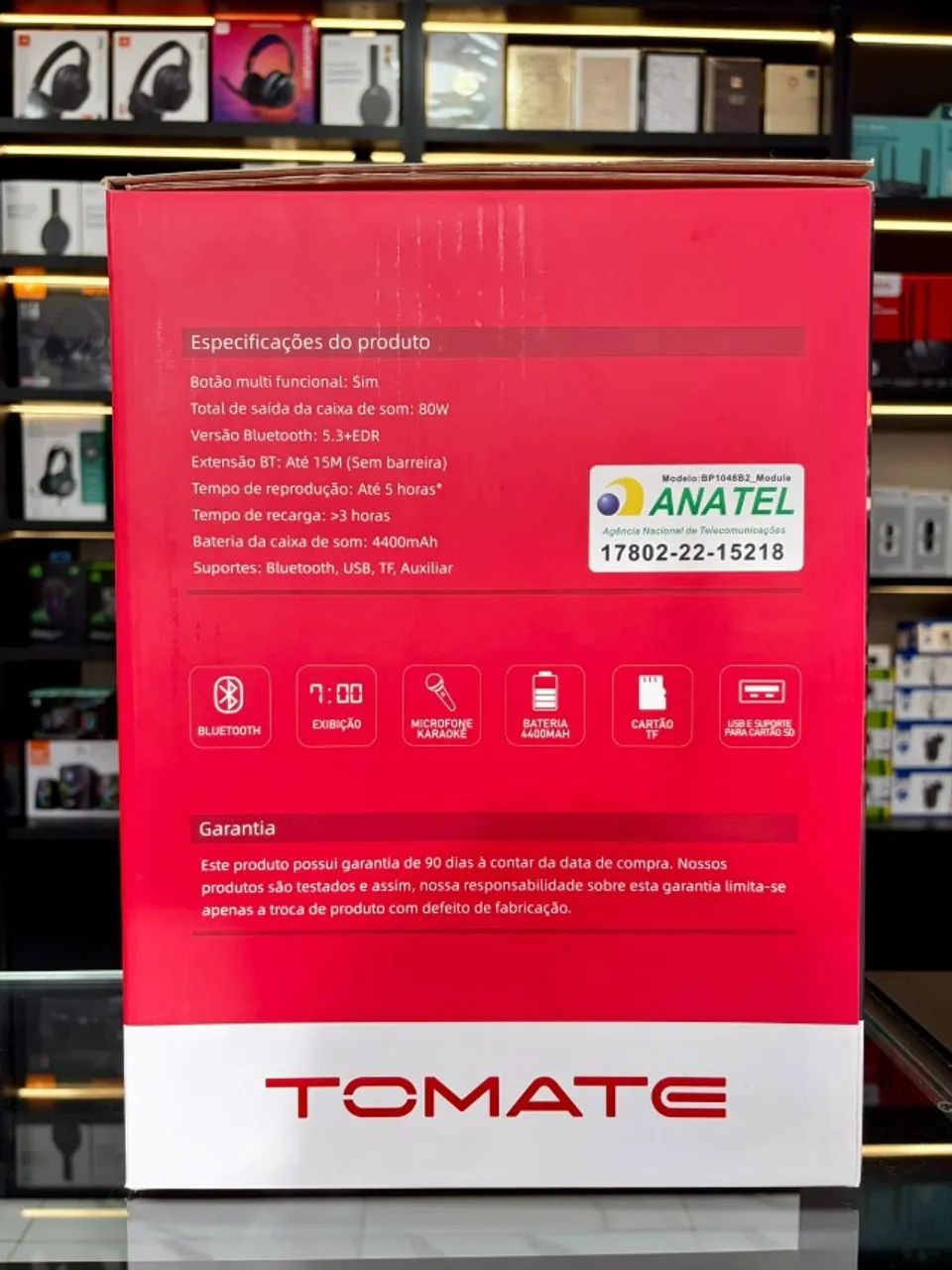 Caixa De Som Tomate Mts-1003 c/ microfone Bluetooth 80w 127/220v (Novo) - Foto 2