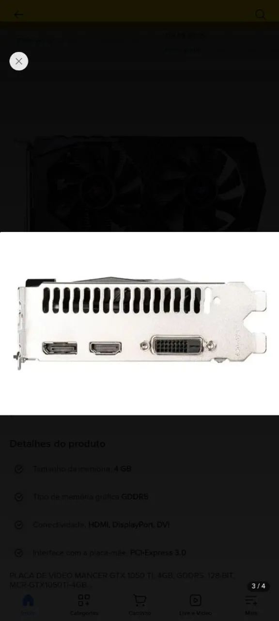 Placa de vídeo GTX 1650  - Foto 3