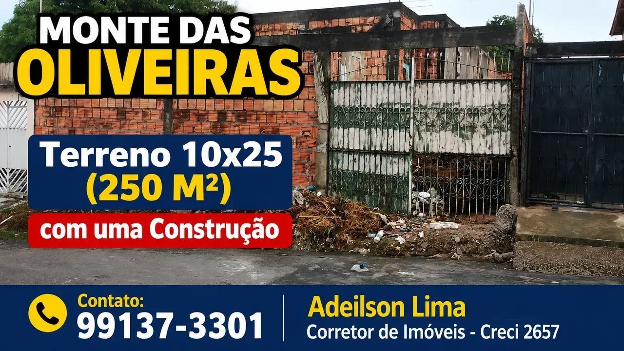 MONTE DAS OLIVEIRAS, Ótimo terreno 10x25 já com uma Construção