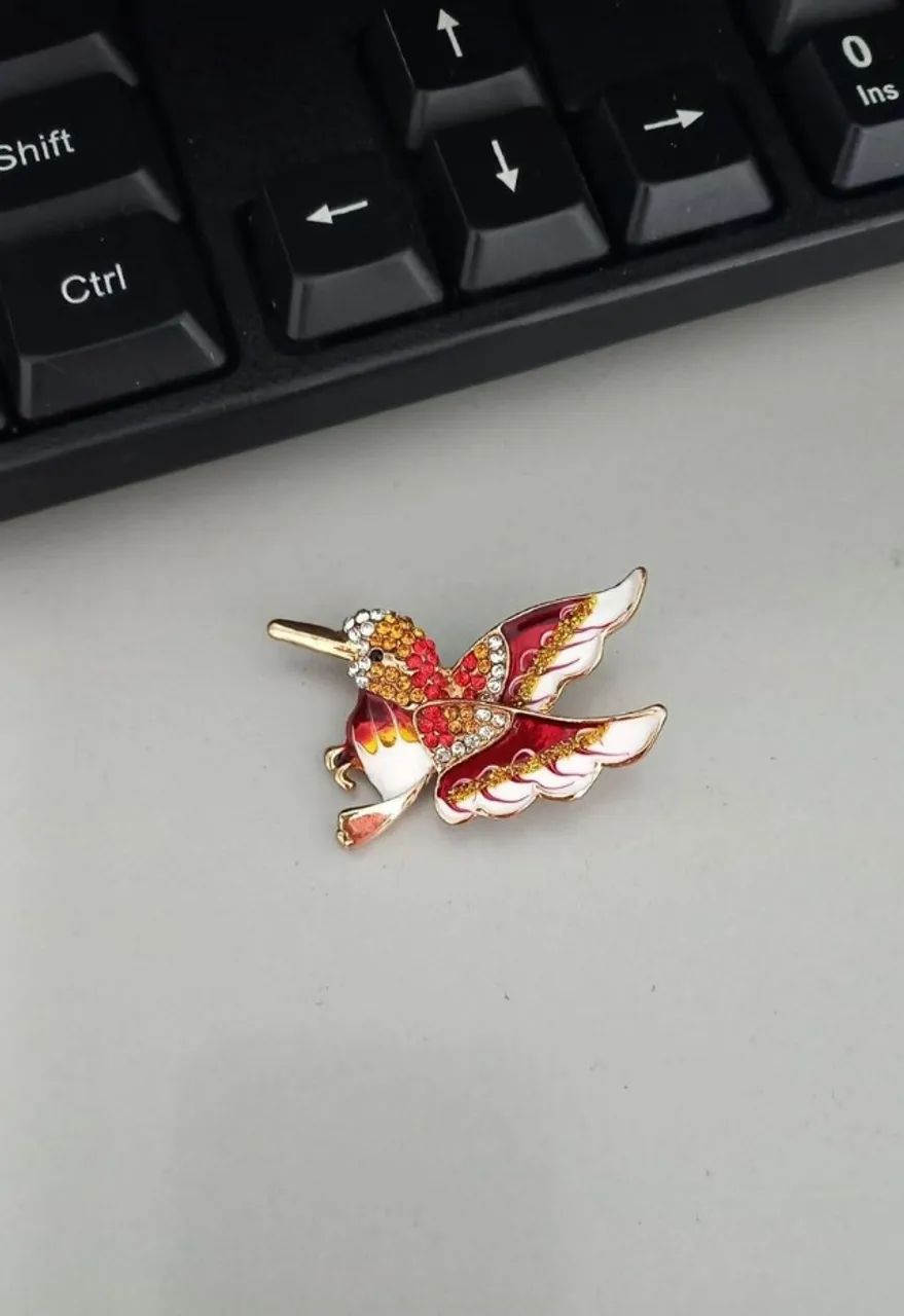 Broche de Colibri Vermelho (novo) - Foto 3
