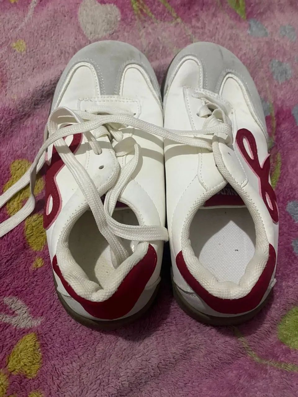 Tênis feminino de couro PU 