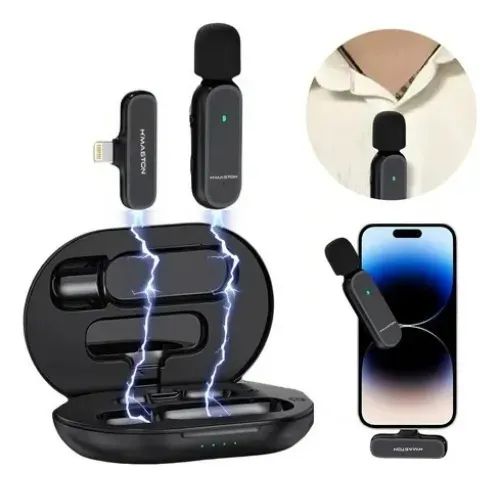 Microfone De Prender Sem Fio LIGHTING 2em1 H'MASTON - Foto 3