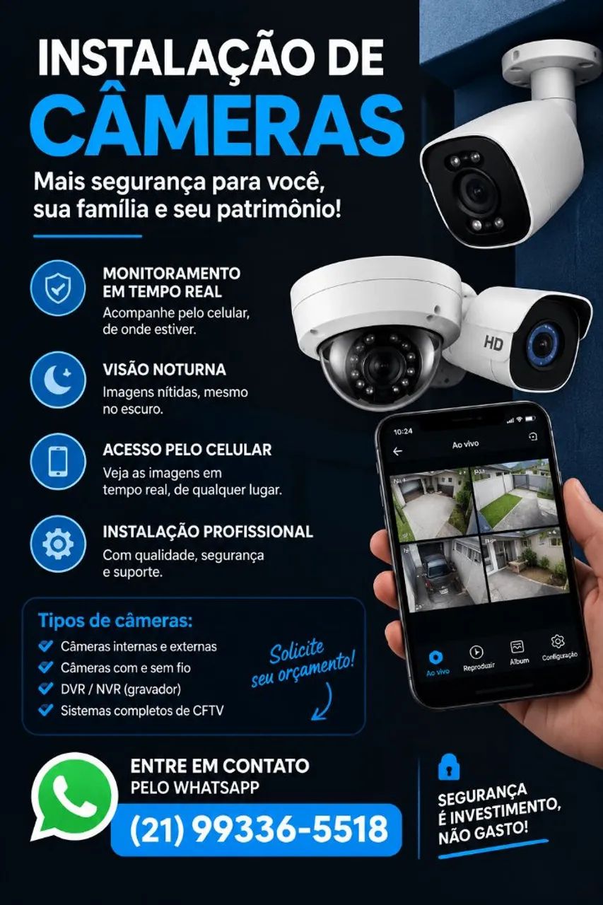 Faço instalação de câmeras 