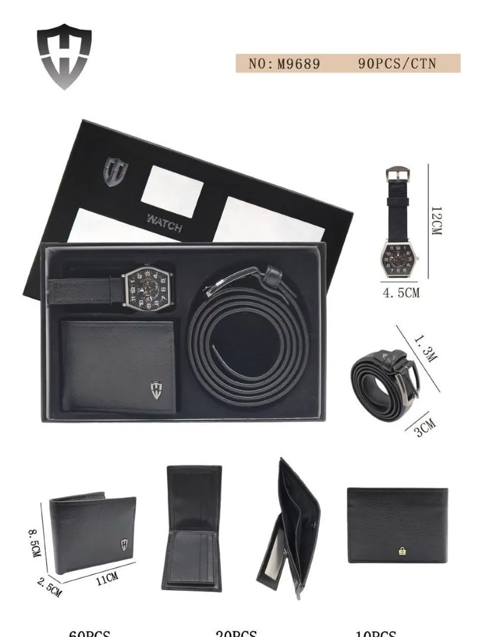Kit Masculino Cinto, Carteira e Relógio - Foto 3