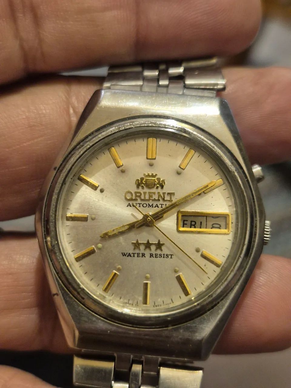 Relógio ORIENT 3 ESTRELAS AUTOMÁTICO CHAMPAGNHE  -   REVISADO   - Foto 4