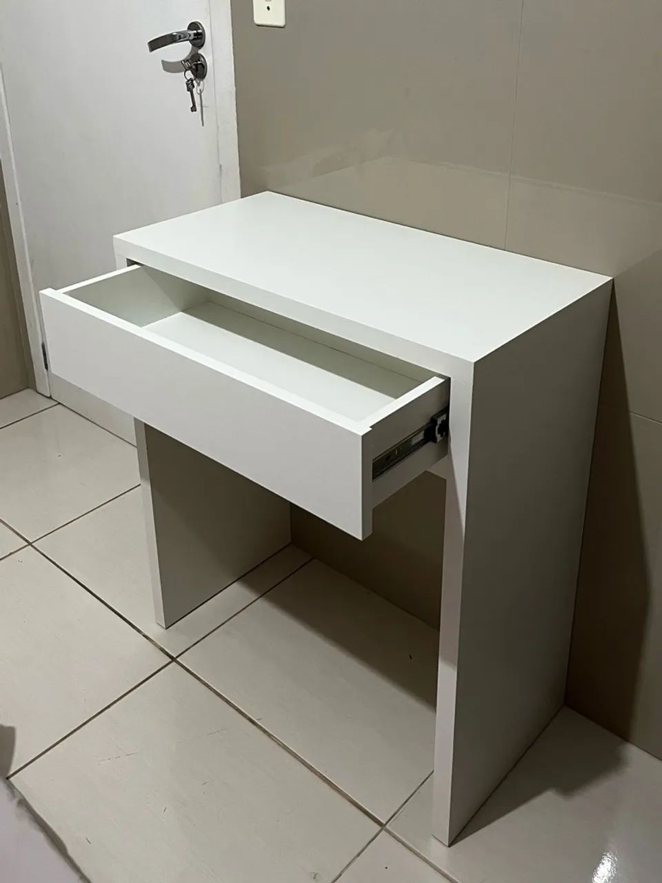 Móvel de bancada com gaveta em MDF Branco | 70cm X 35cm X 80cm - Foto 4
