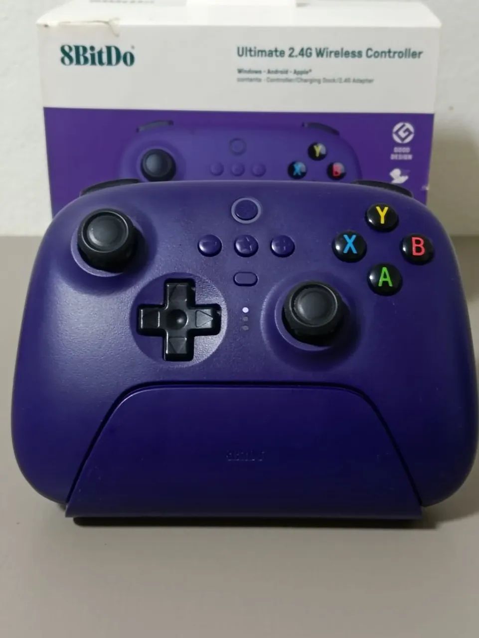 Controle 8BitDo roxo - na caixa 