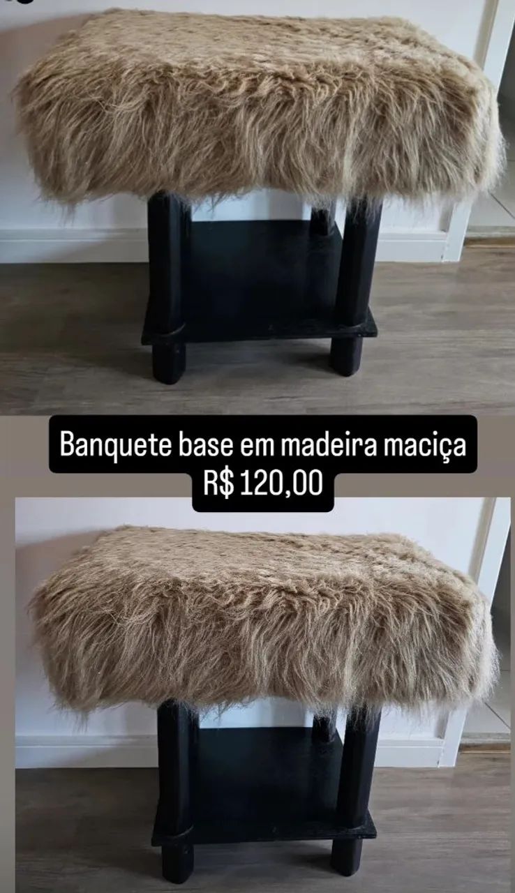 Banqueta para penteadeira madeira maciça 