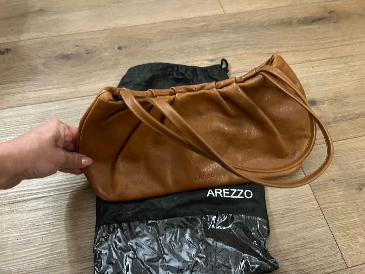 Bolsa de Ombro Arezzo em Couro Legítimo - Caramelo / Conhaque - Foto 3