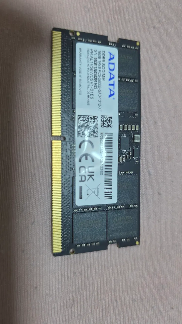 16GB RAM DDR5 5600 Mhz Crucial Notebook - Alta Performance e