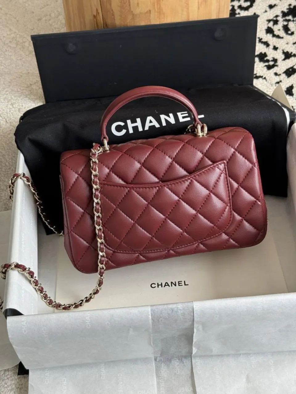 Bolsa em couro Chanel - Foto 4