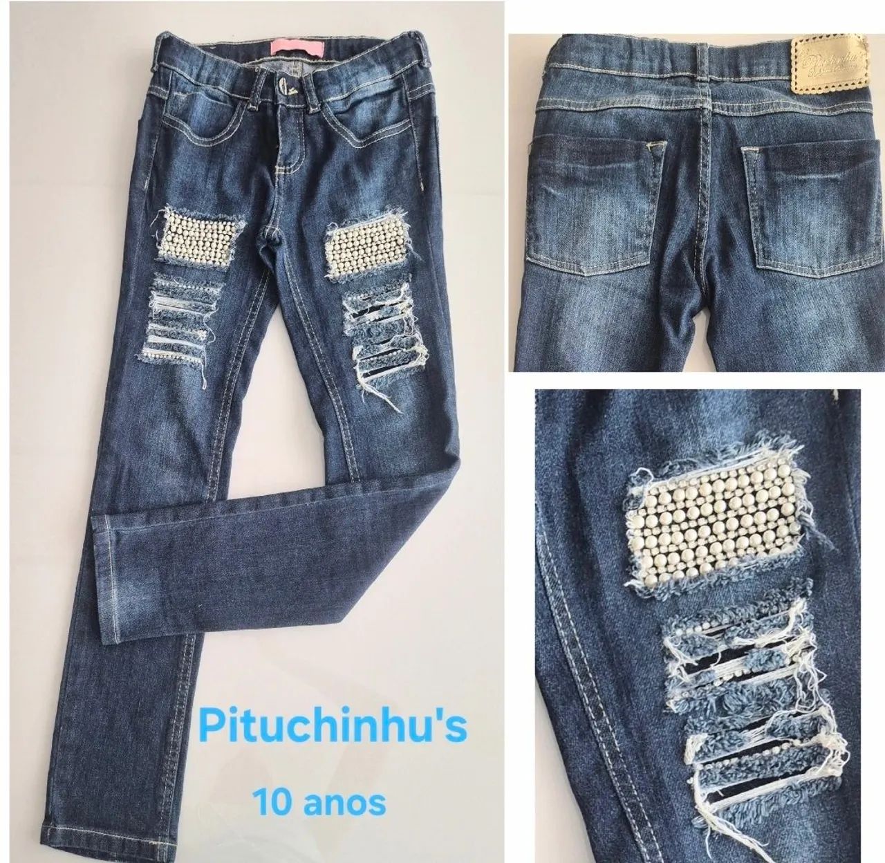 Calças jeans infantil marca Pituchinhus 