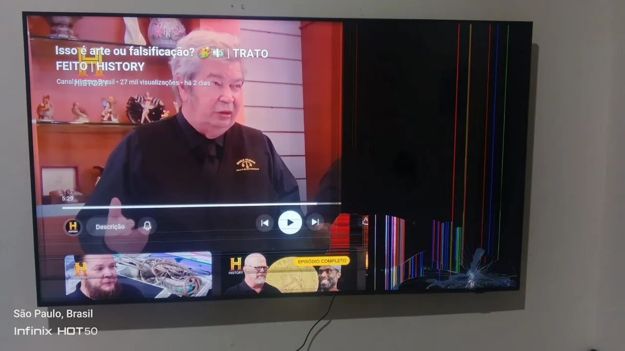 TV SANSUNG 4K 65' TELA QUEBRADA 