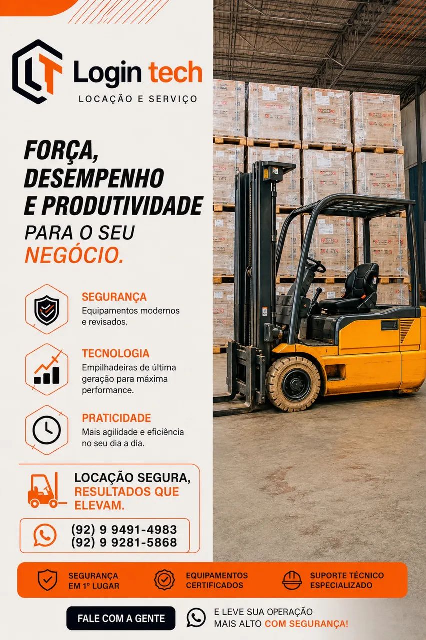 Locação empilhadeira, plataforma, Matrin. 
