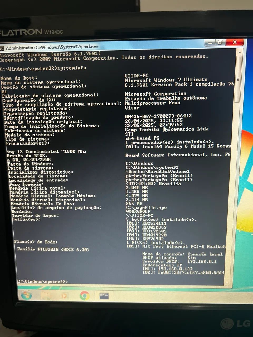 Computador Semp Toshiba STI - Funcionando - Ideal para tarefas básicas