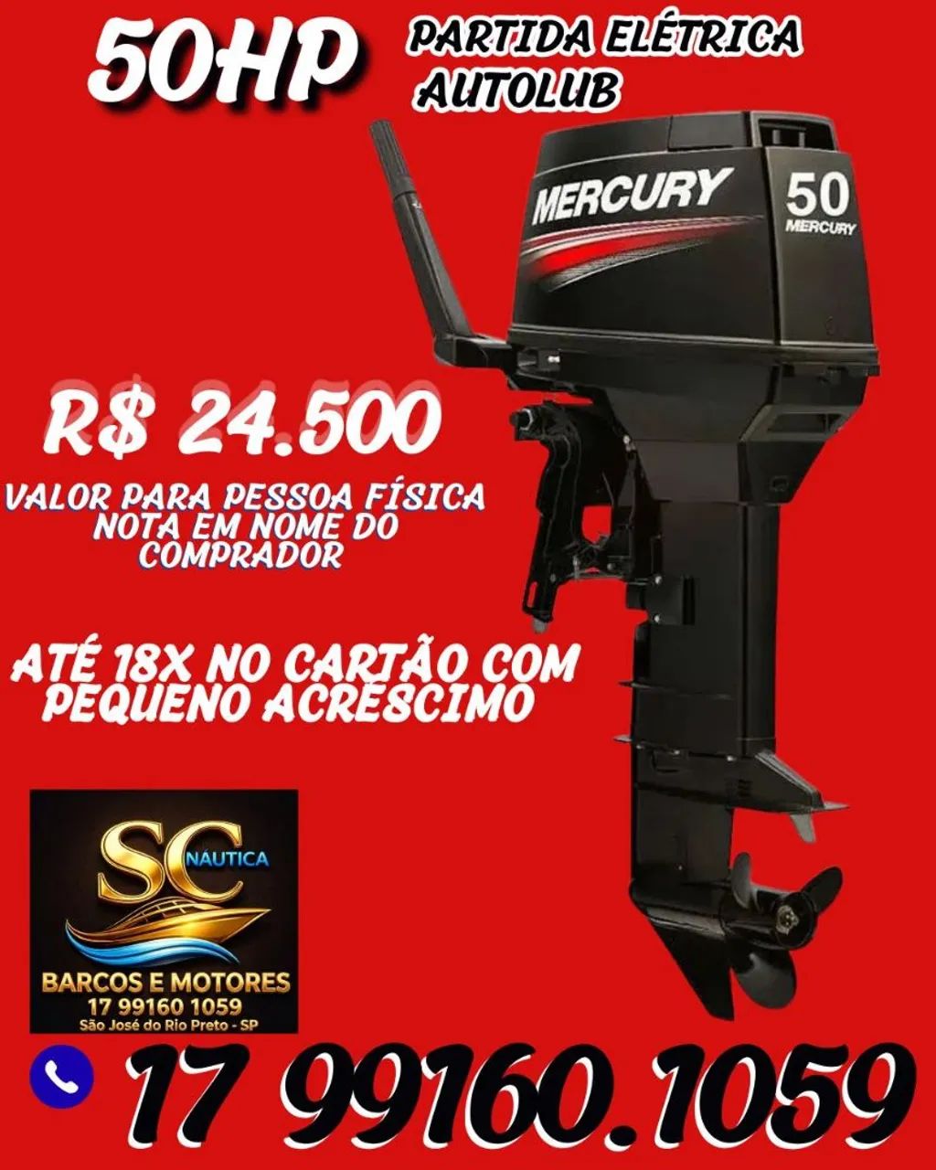 Motor de Popa 50HP Partida Elétrica e Autolub Zero  - Foto 2