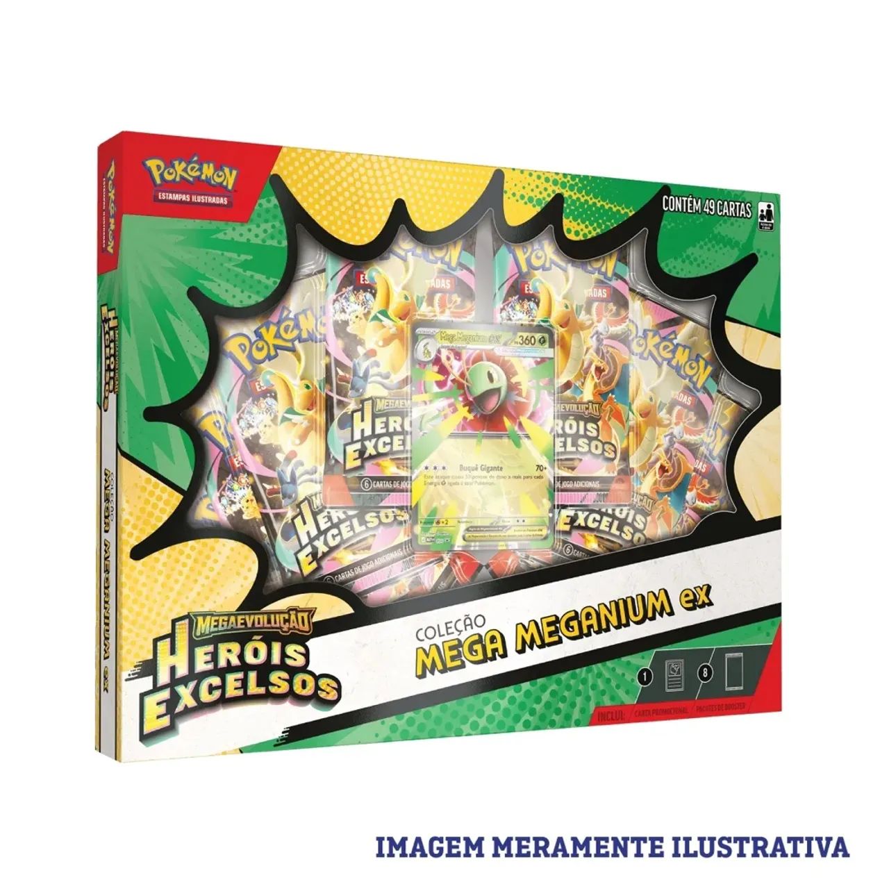1x Box Coleção Mega MEGANIUM Ex Pokémon 
