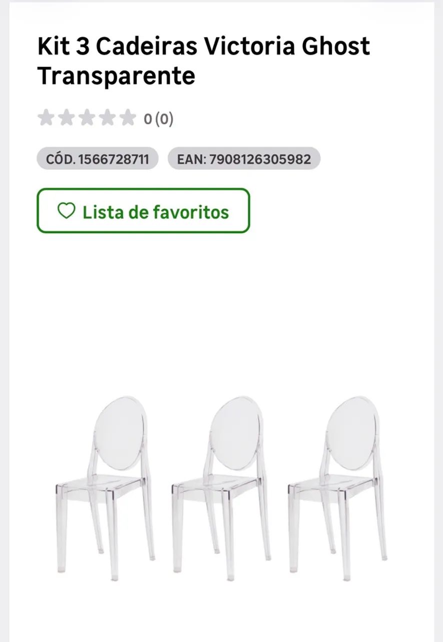 Conjunto com 6 cadeiras acrílicas - Foto 4