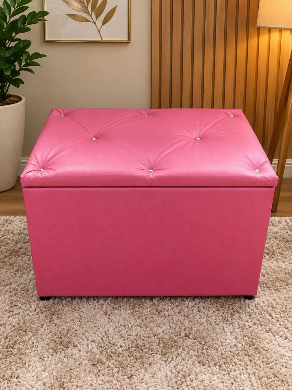  Baú Puff Rosa 