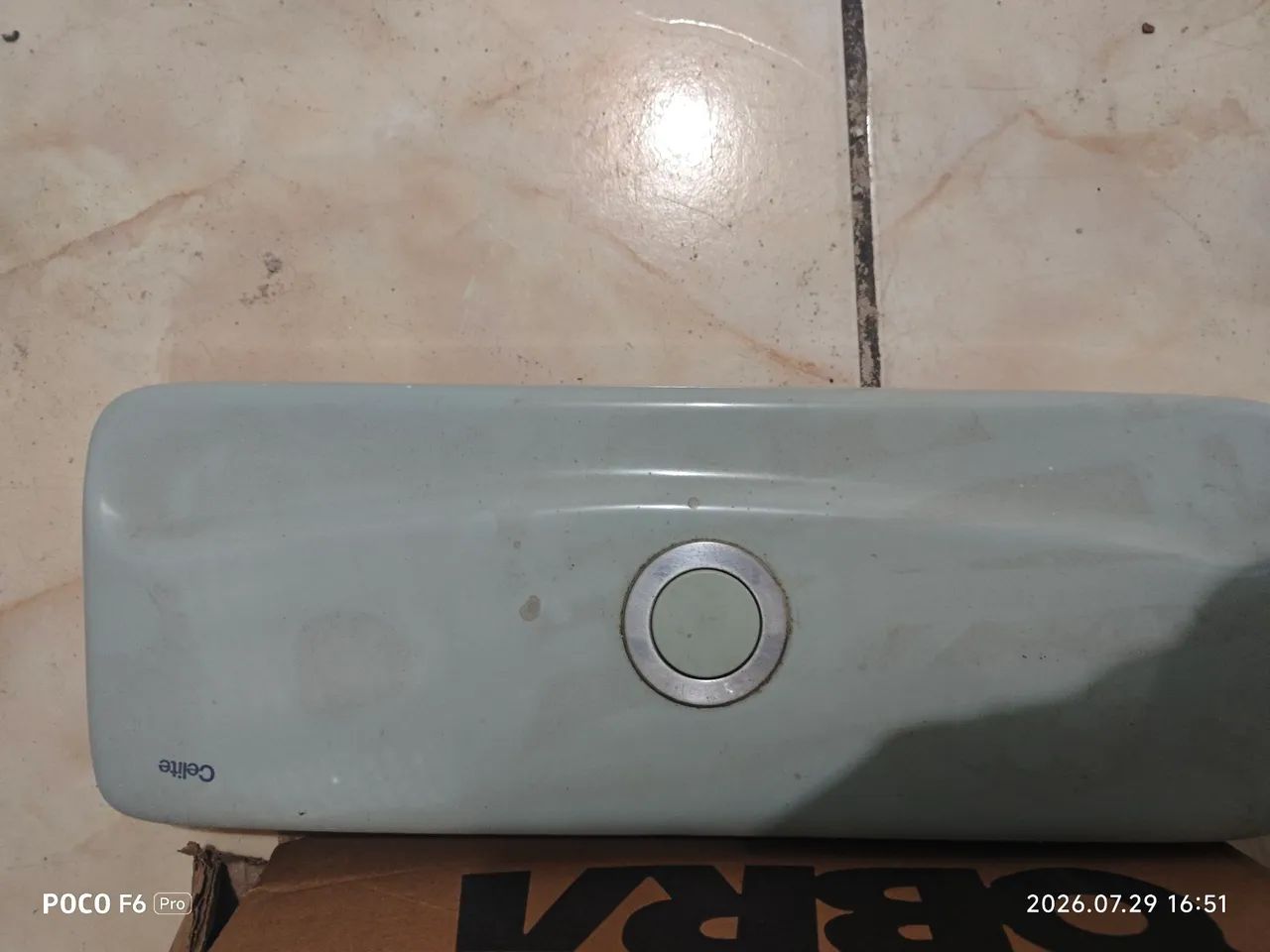 Vaso Sanitário Celite Completo com Caixa Acoplada e Tampa - Cor Verde Claro - Foto 4