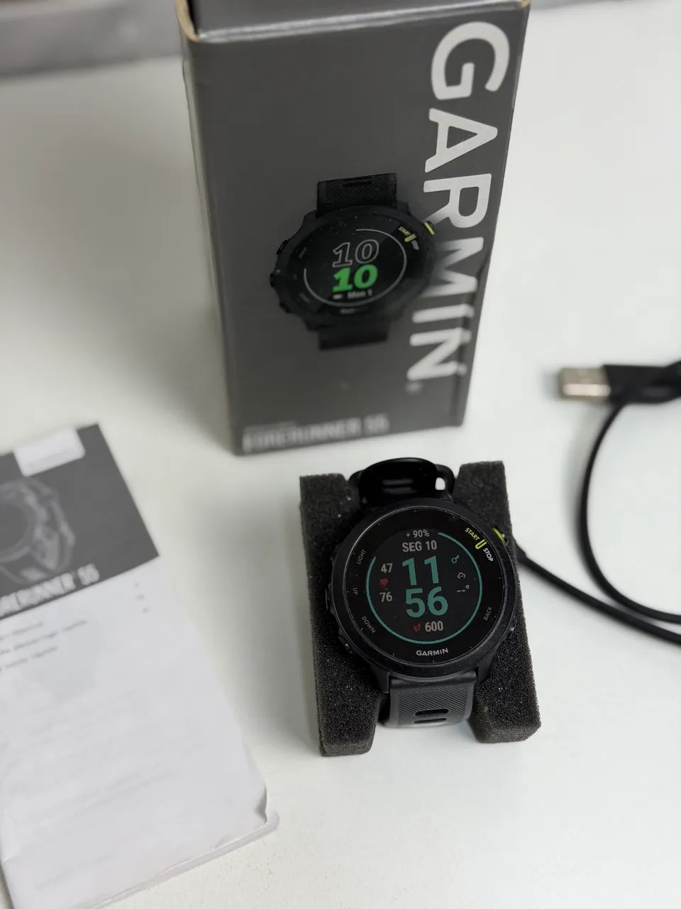 Garmin Forerunner 55 - GPS de Corrida - Preto - Completo na Caixa e Impecável!