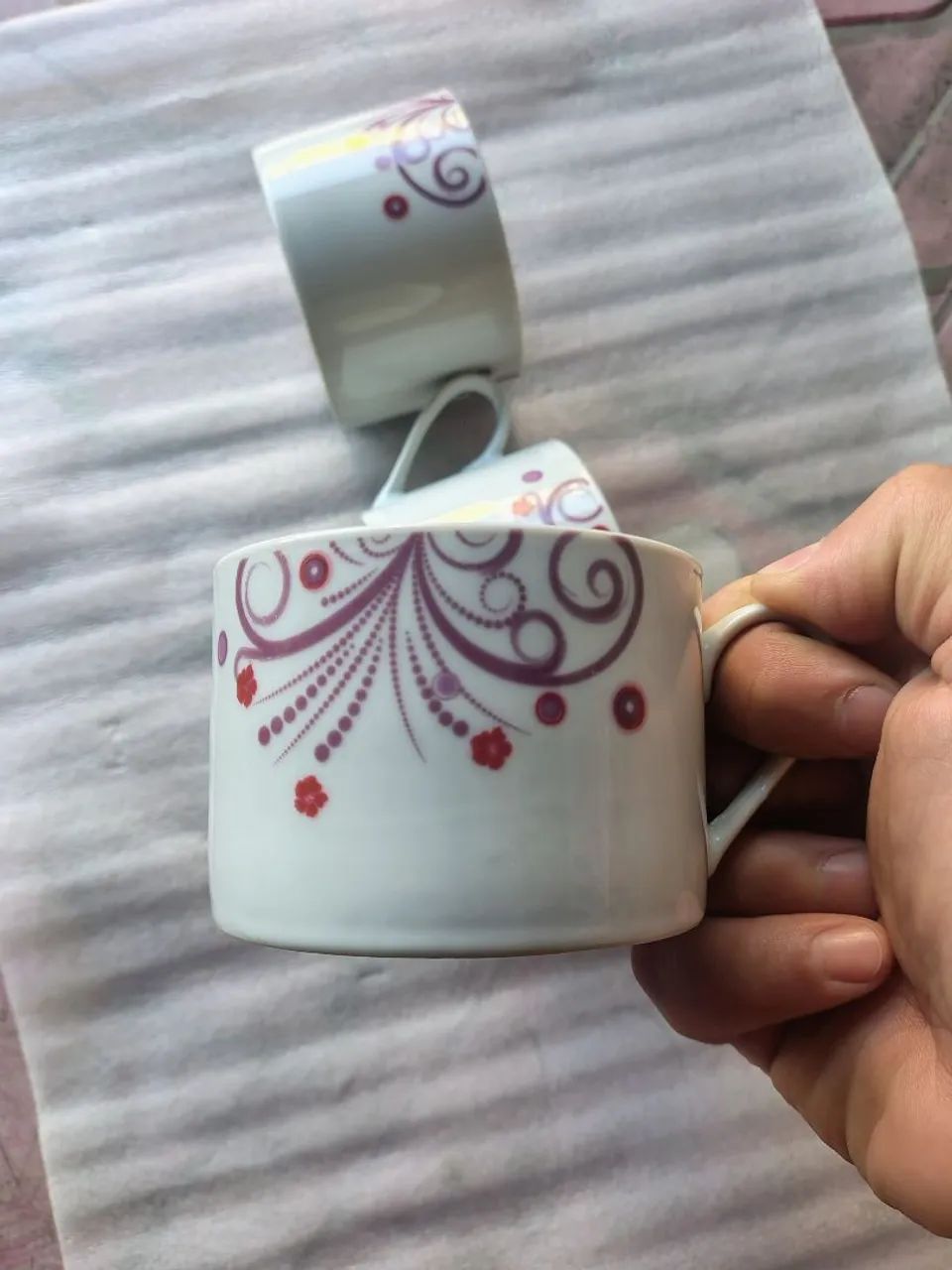 Trio xícaras antigas de porcelana riserva  - Foto 5