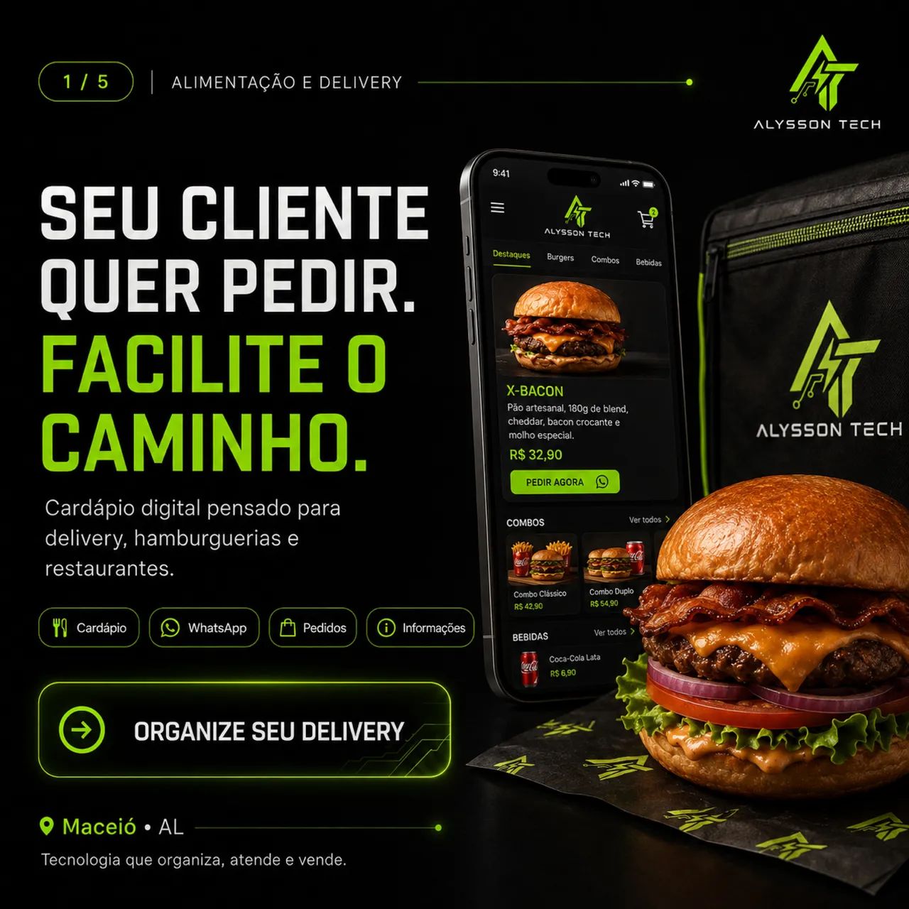 Cardápio Digital + Site para Hamburgueria e Delivery | Maceió