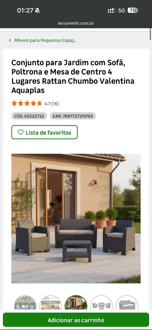 Mesa de Centro 4 Lugares Rattan65115992948865124