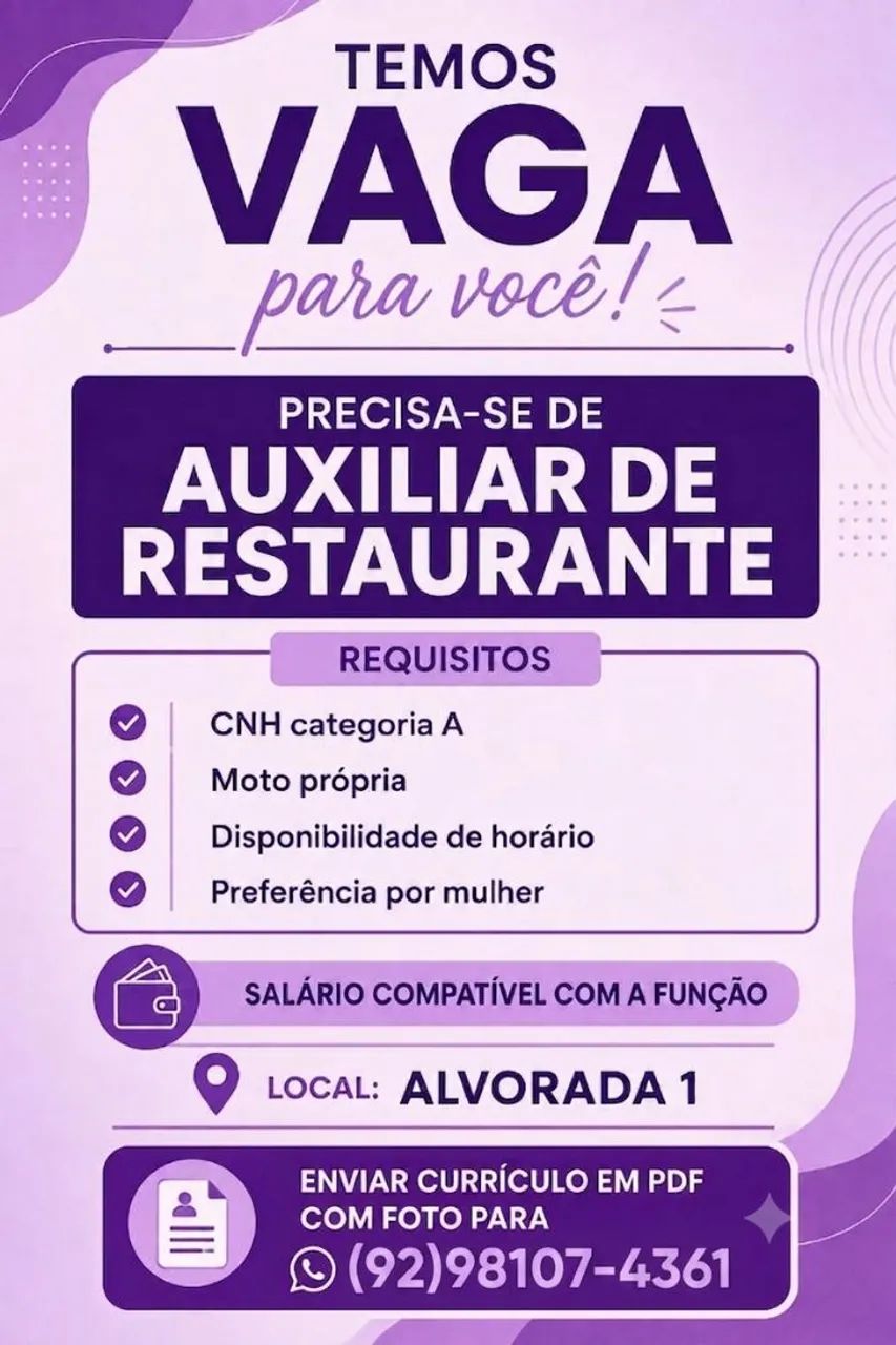 Atendente de restaurante  - Foto 2