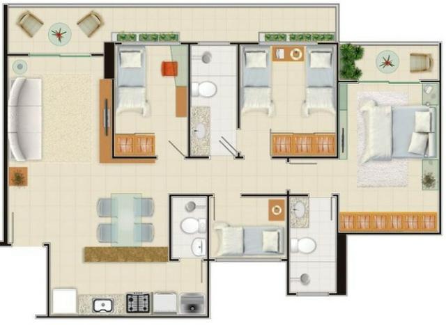 AP0357 - Apartamento 3 quartos, 84m² - Parquelândia - Fortaleza/CE - Foto 10