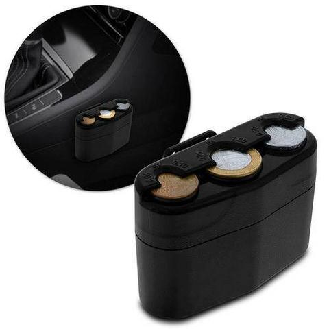 Porta Moedas Automotivo Com Molas Para Carro Uber Táxi Perueiro Preto Universal - Foto 2