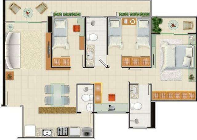 AP0357 - Apartamento 3 quartos, 84m² - Parquelândia - Fortaleza/CE - Foto 12
