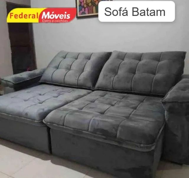 Sofá retrátil e reclinável 2.50 MTS PRONTA ENTEEGA VARIAS CORES