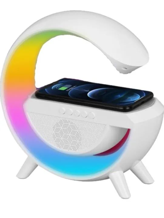 Caixa de som luminária e carregado de indução 