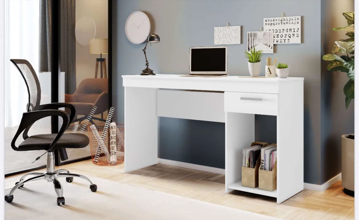 Mesa Office 1 Gaveta e Nicho t442 - Foto 2