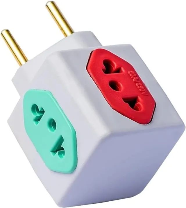 Adaptador de Tomada Cubo com 3 Entradas 10A e 1x 20A Plug Padrão 3 Pinos - Loja Coimbra