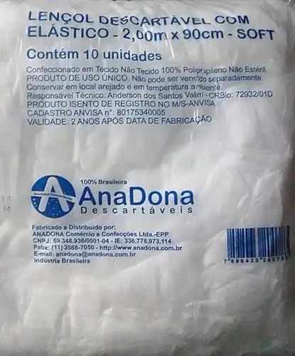 Lençol Descartavel Com Elastico - 2m X 90cm - Foto 2