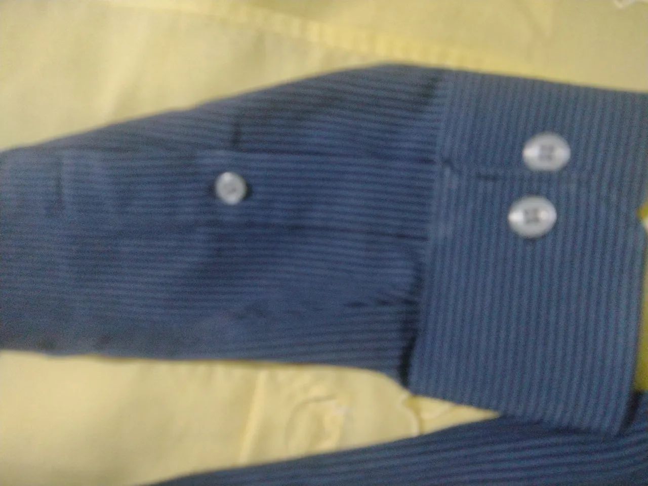 Camisa Masculina Azul Listrada - Foto 4